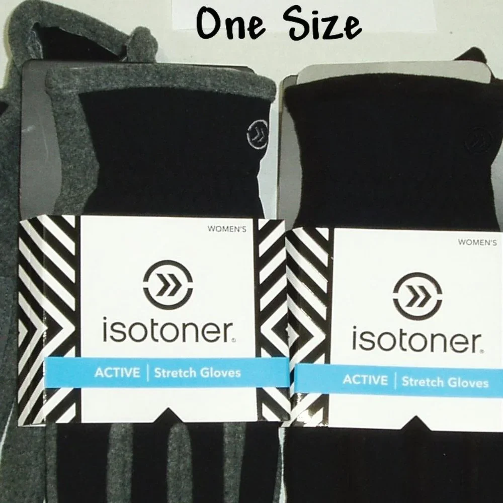 Gray Black One Size Women Istoner Active Gloves - Picture 2 of 8
